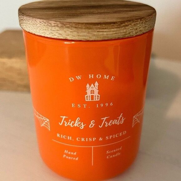 DW Fall Halloween Jar Candle TRICKS & TREATS New Mini Orange Pumpkin - Picture 1 of 3
